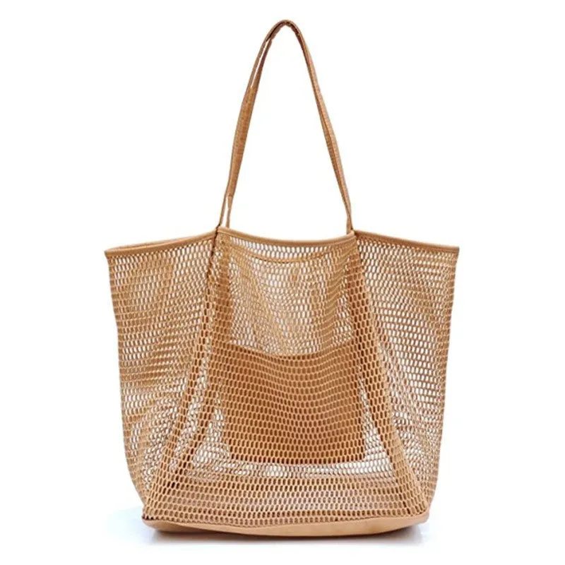 Mesh Beach Tote  Shoulder Handbag