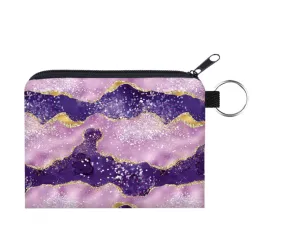 Mini Pouch - Lighter Purple Gold Sparkle Waves