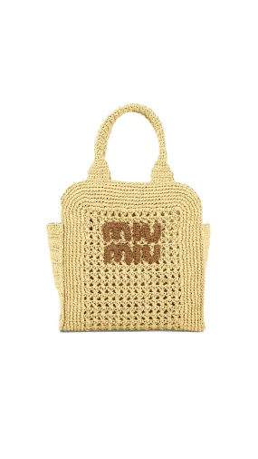 Mini Raffia Handbag - Natural/Brown