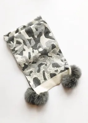 Mitchie's matching Knit Wool Scarf -Gray Camo