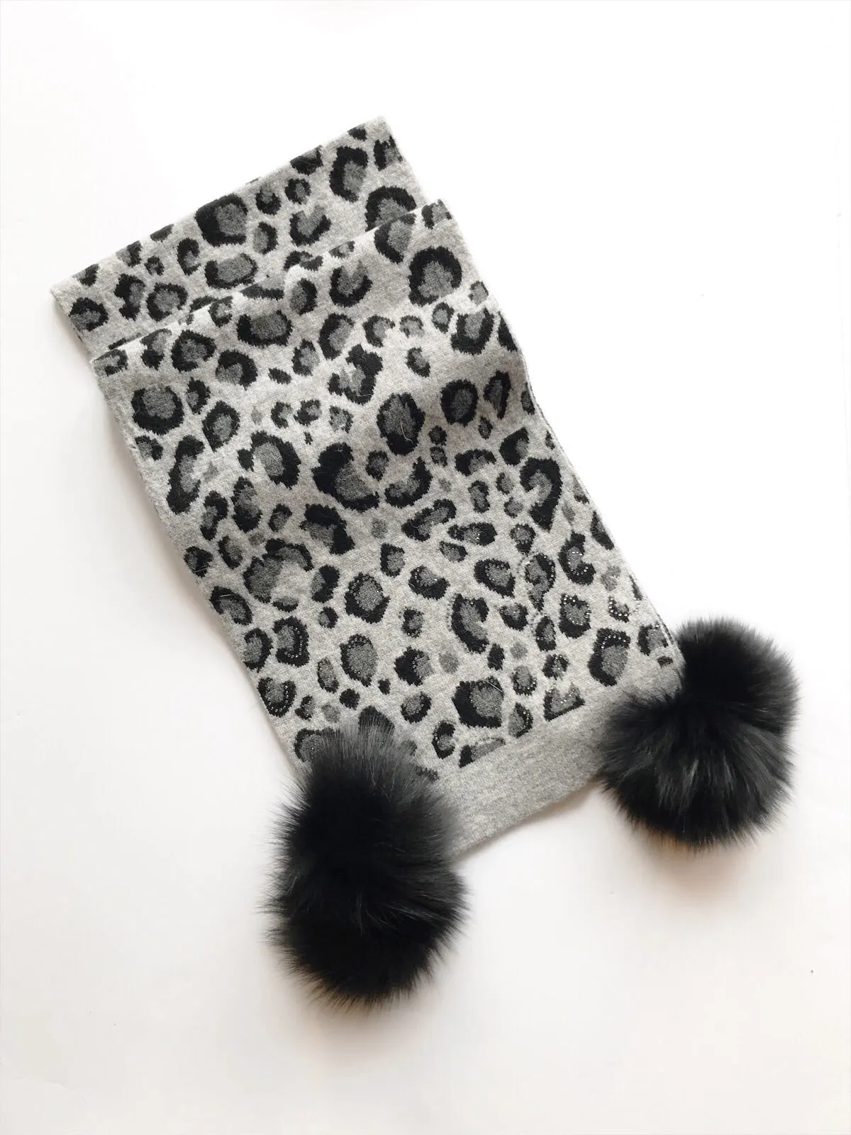 Mitchie's matching Knit Wool Scarf -Leopard