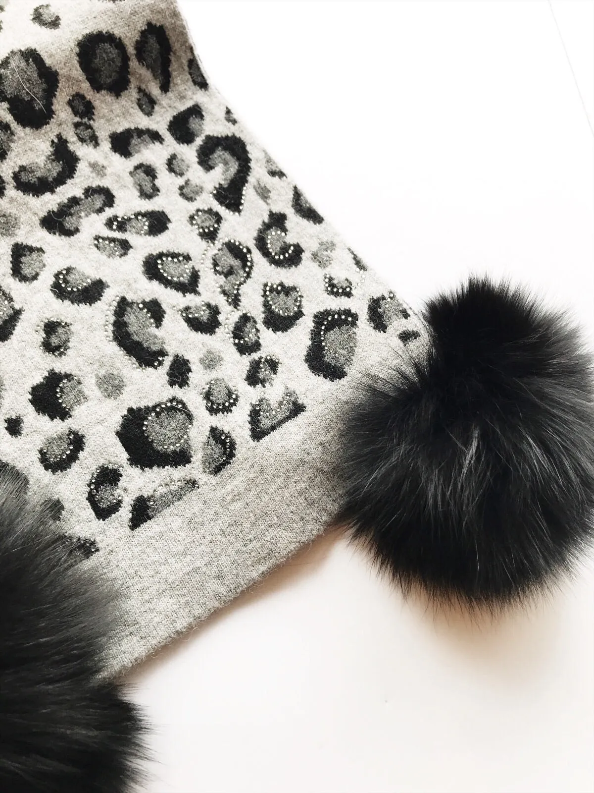 Mitchie's matching Knit Wool Scarf -Leopard