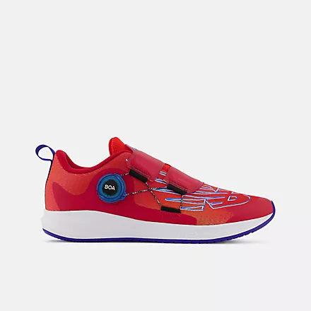 New Balance Boys Youth BOA FuelCore Reveal V3 Athletic Shoes-Neo Flame/Team Red/Infinity Blue