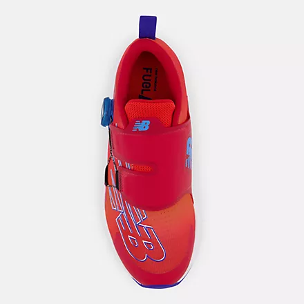 New Balance Boys Youth BOA FuelCore Reveal V3 Athletic Shoes-Neo Flame/Team Red/Infinity Blue