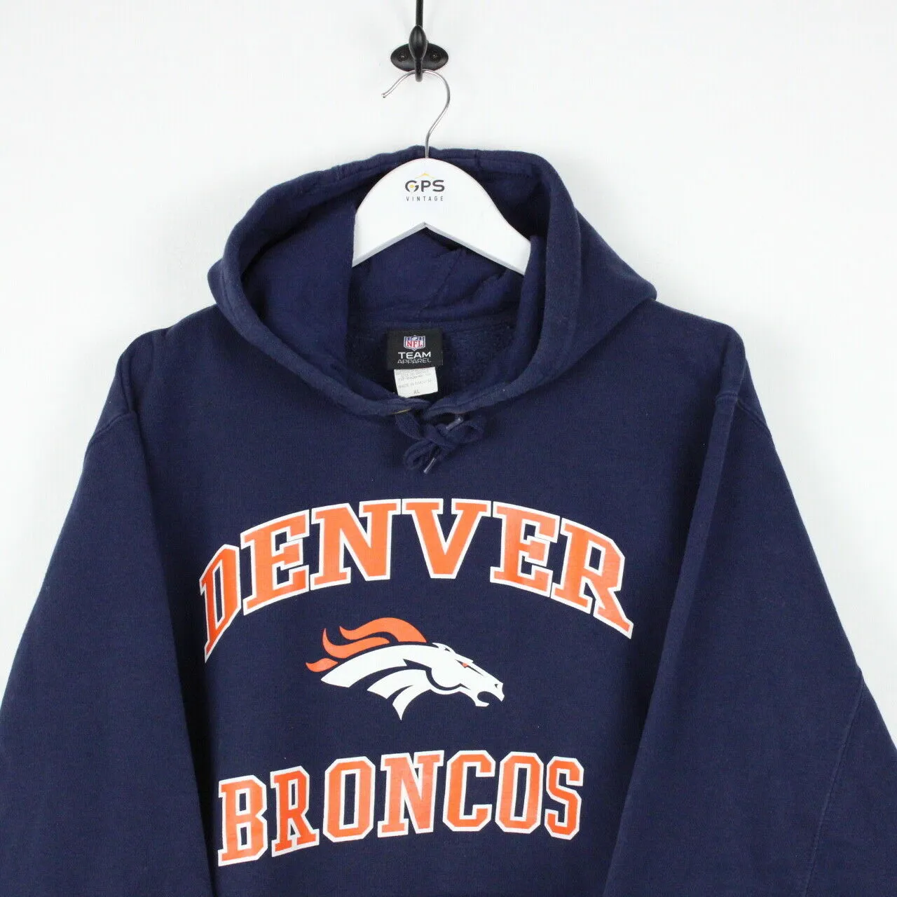 NFL Denver BRONCOS Hoodie Navy Blue | XL