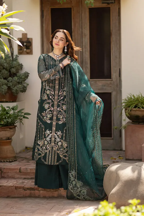 Noor by Azzal Embroidered Organza Unstitched 3Pc Suit D-07 Eira