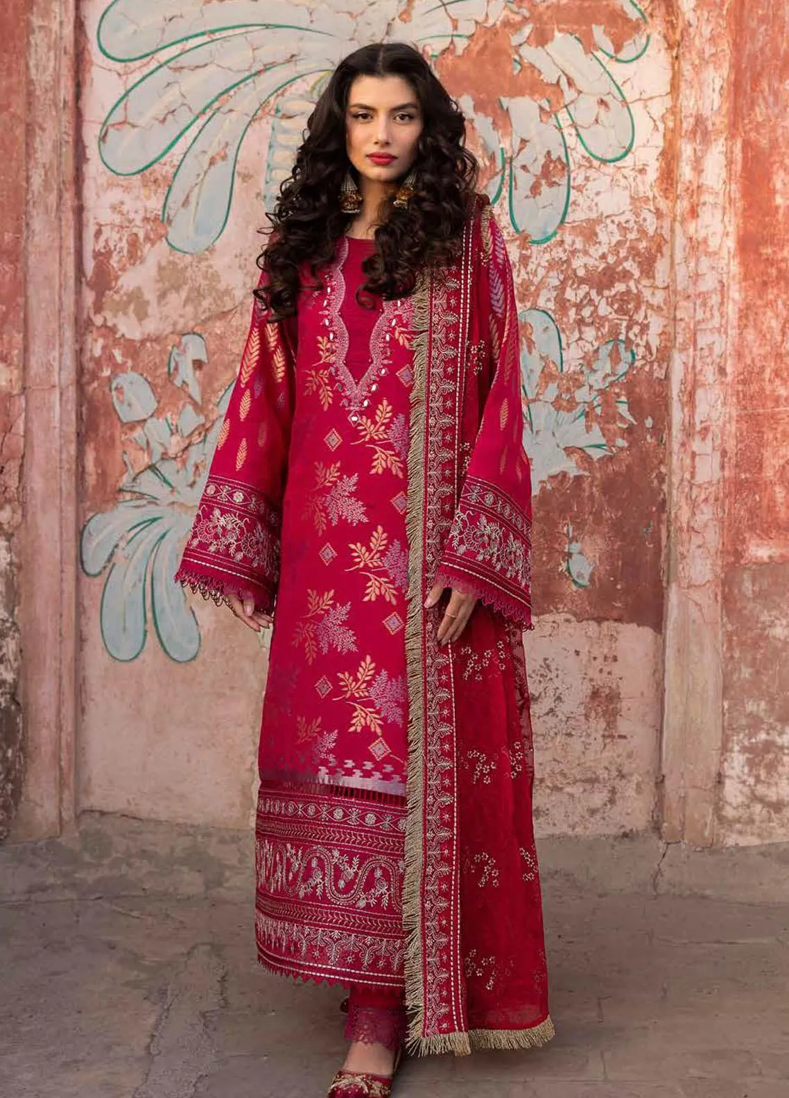 Nureh Maya Embroidered Lawn Jacquard Unstitched 3Pc Suit NJ-89