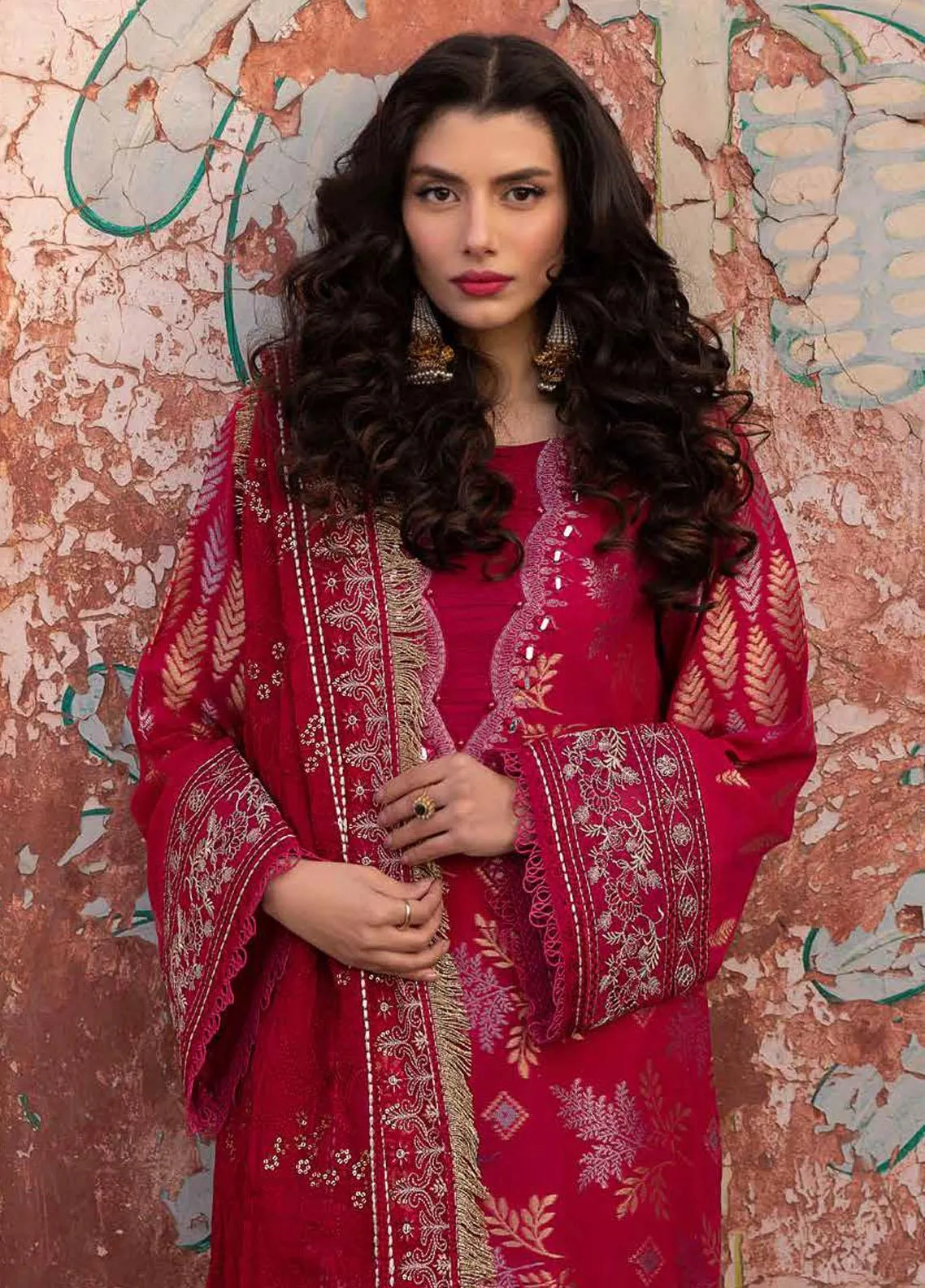 Nureh Maya Embroidered Lawn Jacquard Unstitched 3Pc Suit NJ-89