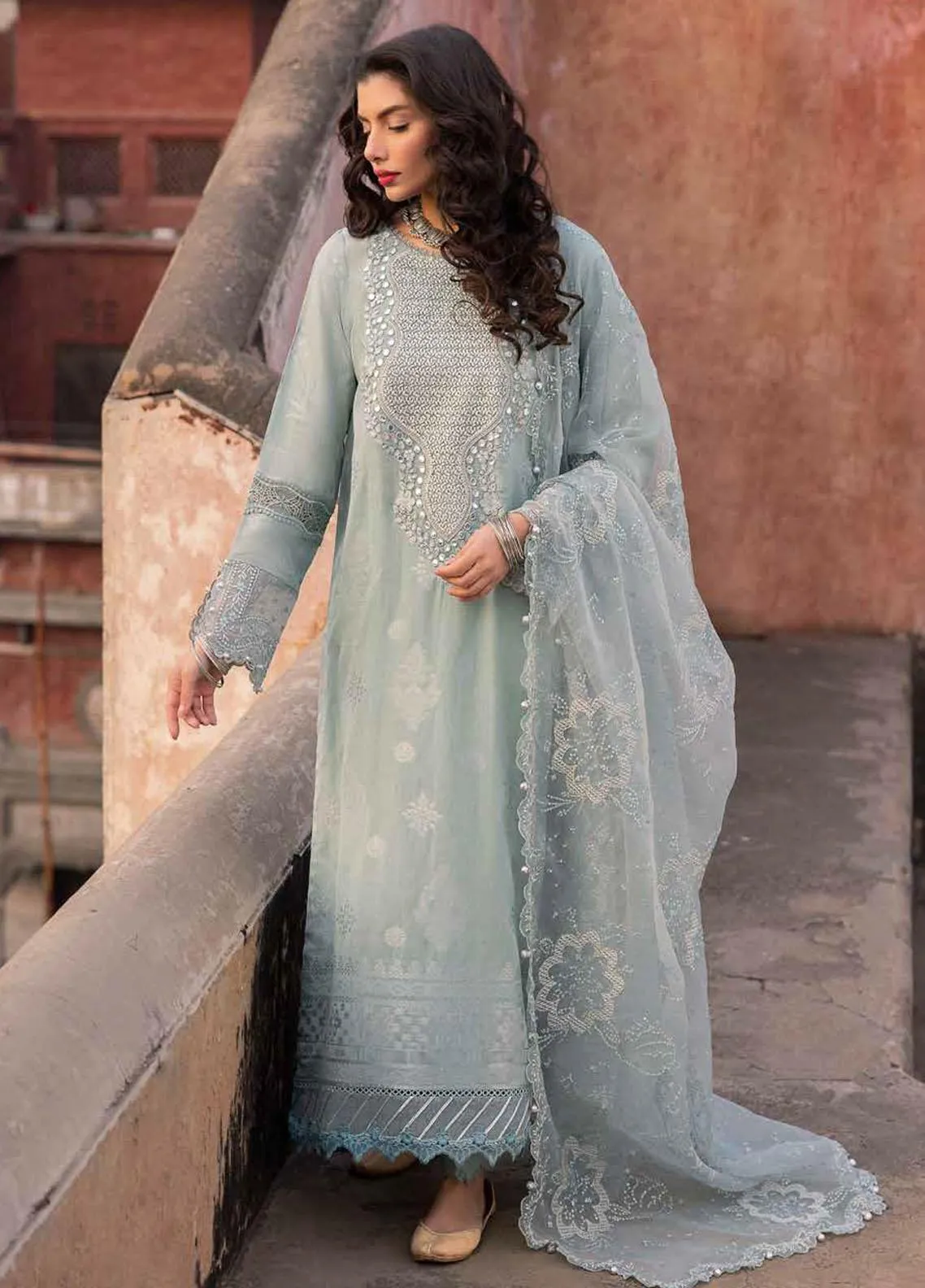 Nureh Maya Embroidered Lawn Jacquard Unstitched 3Pc Suit NJ-91