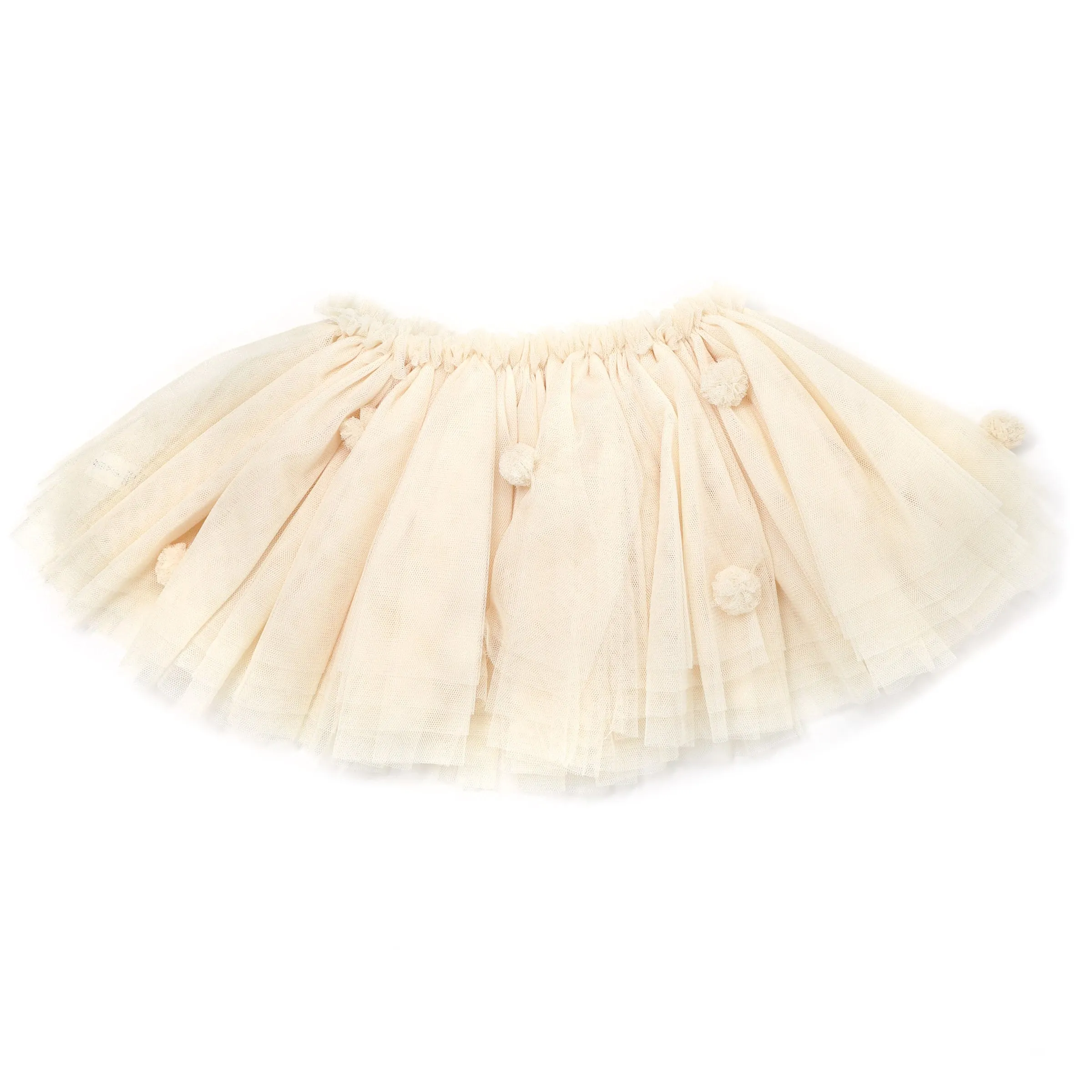 oh baby! Tulle Pom Pom Frill Tutu Skirt - Cream