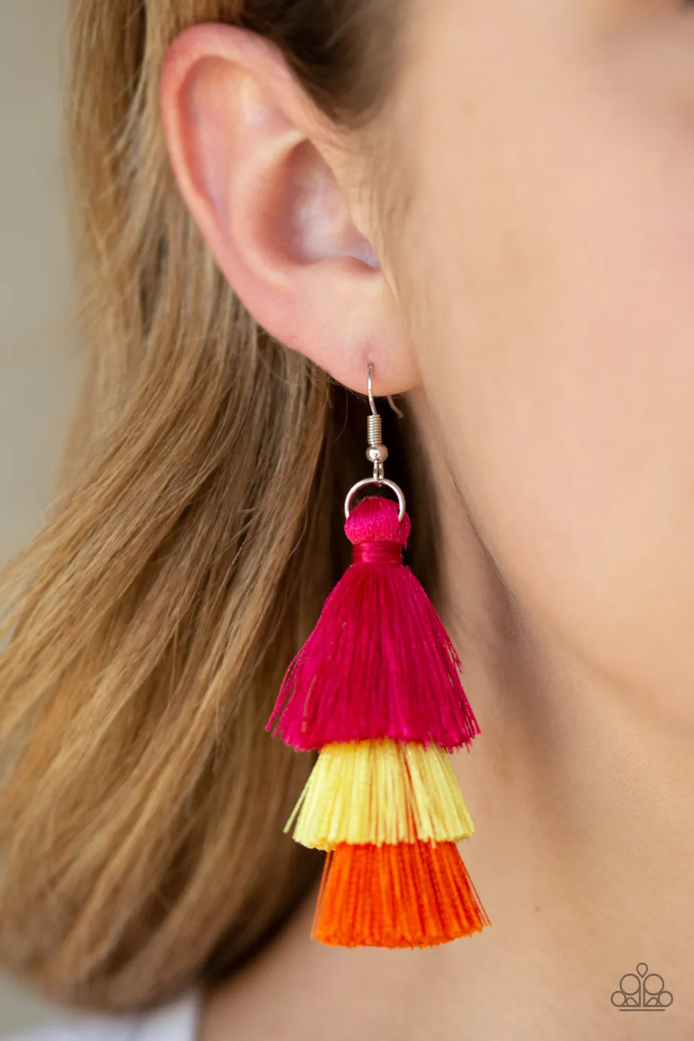 Paparazzi Accessories - Hold On To Your Tassel! - Multi Earrings