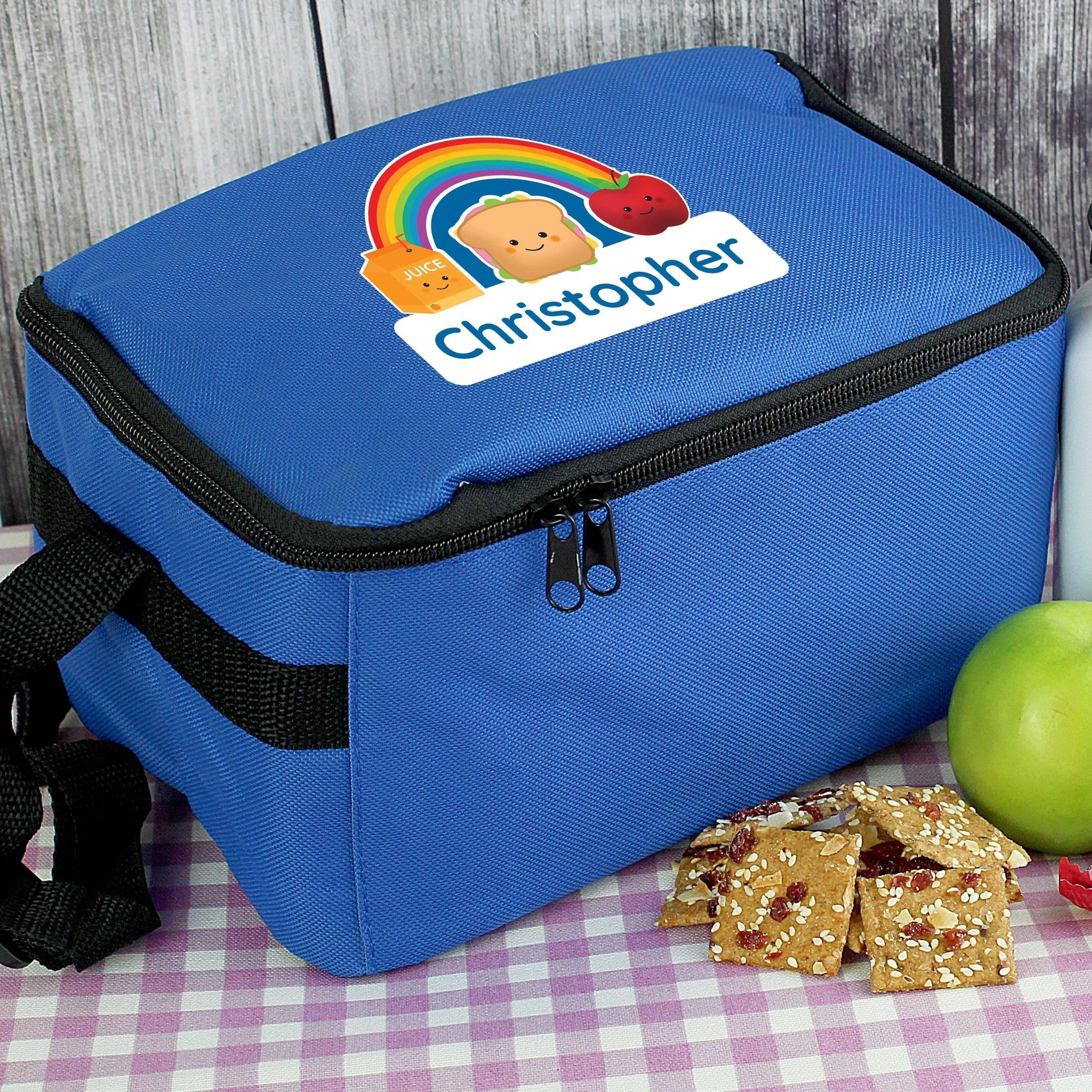 Personalised Healthy Eating Blue Lunch Bag