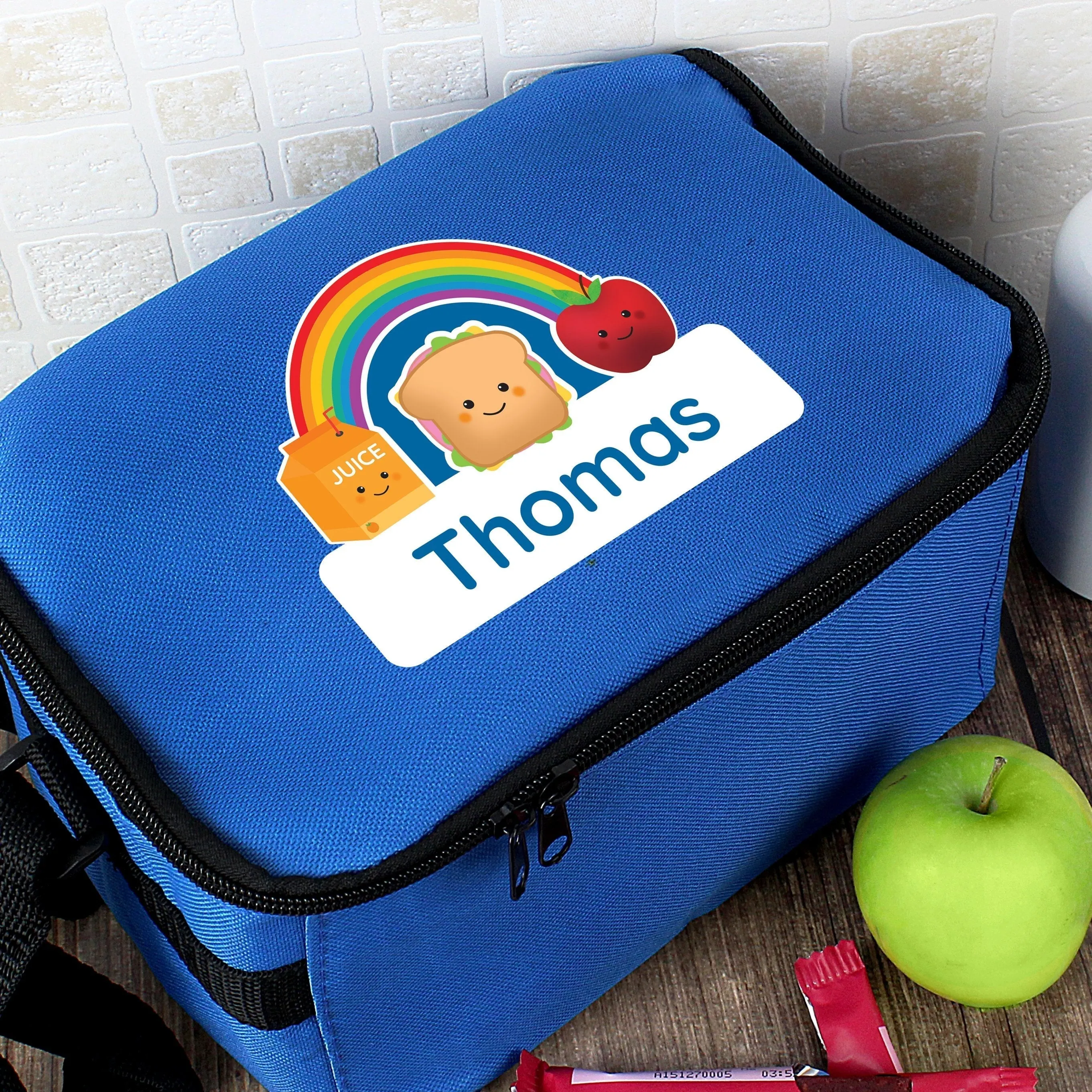 Personalised Healthy Eating Blue Lunch Bag