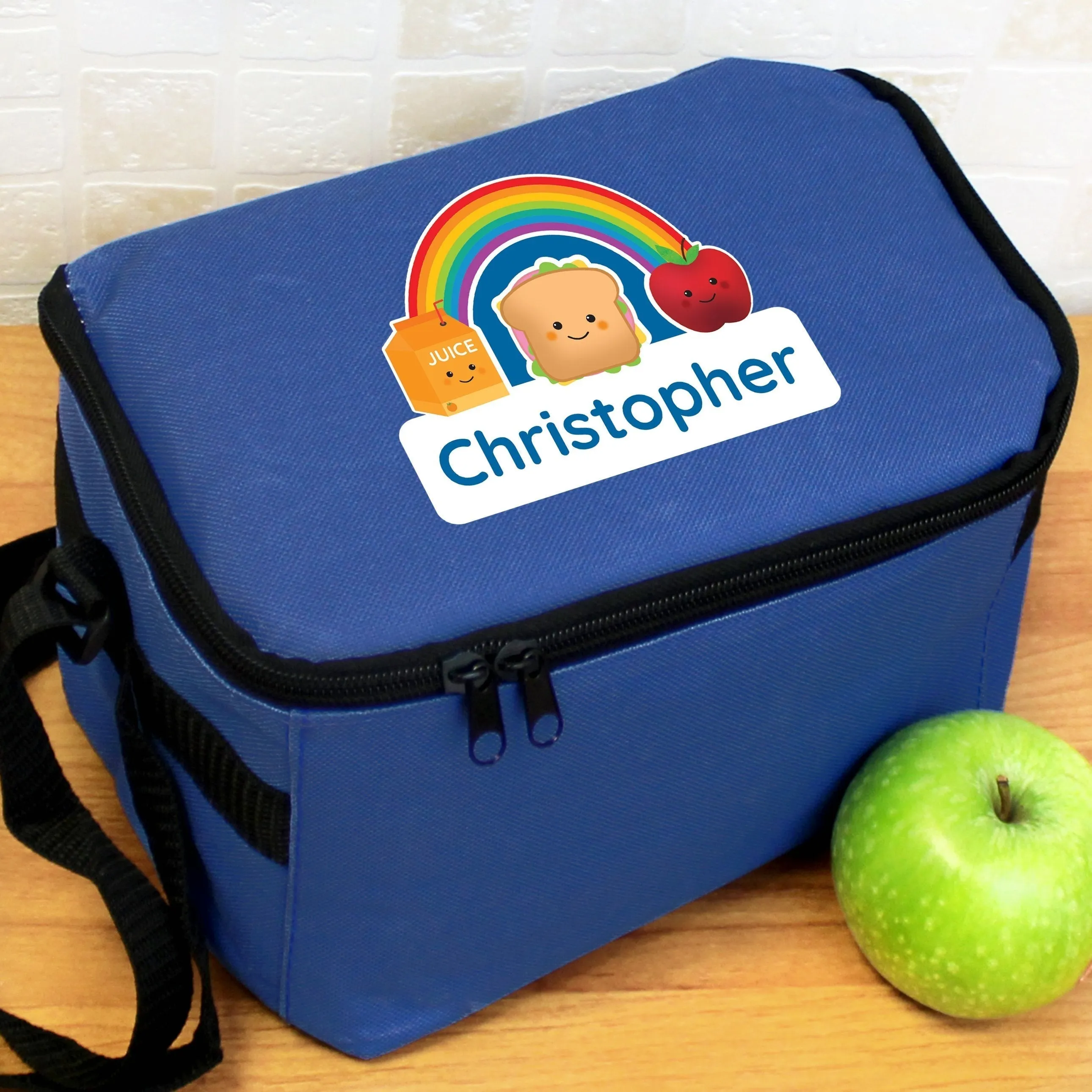 Personalised Healthy Eating Blue Lunch Bag