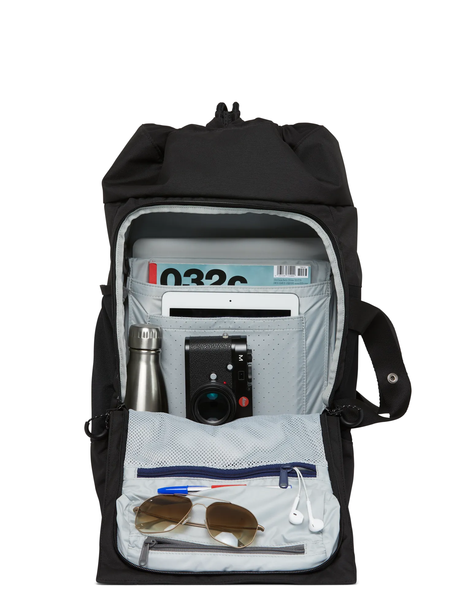 pinqponq Blok Medium Backpack Rooted Black