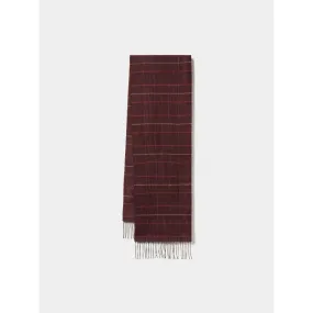 Plaid scarf with fringes