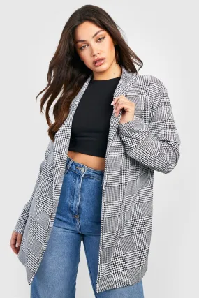 Plus Flannel Relaxed Fit Blazer