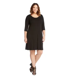 Plus Size Three Quarter Sleeve A-Line Dress