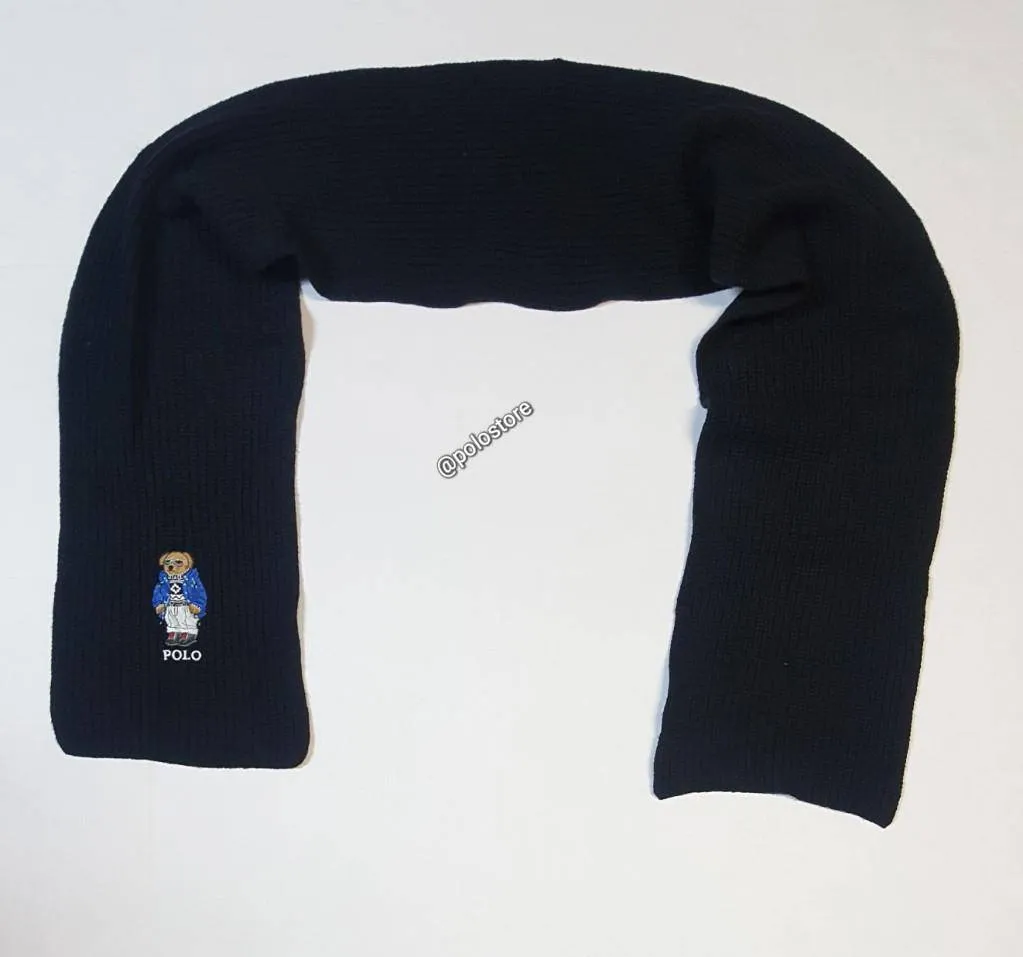 Polo Ralph Lauren Black Ski Bear Scarf