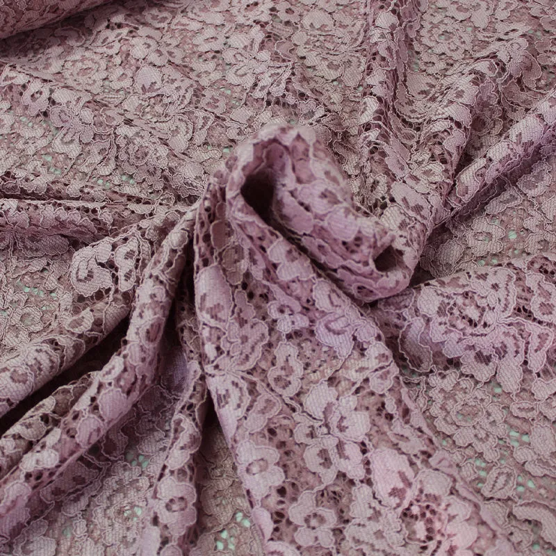 Polyester Corded Lace- Mauve