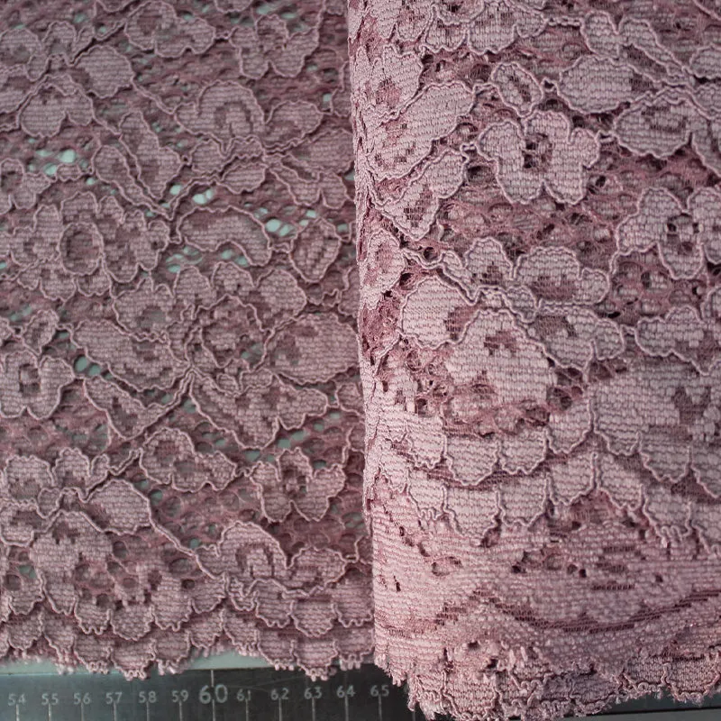 Polyester Corded Lace- Mauve