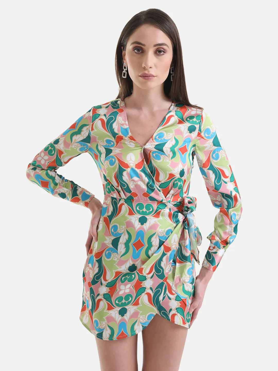 Printed Wrap Dress