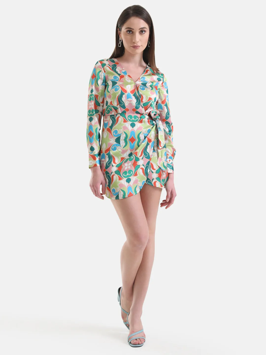 Printed Wrap Dress