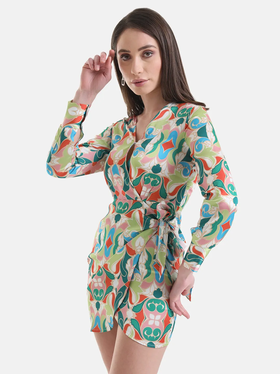 Printed Wrap Dress