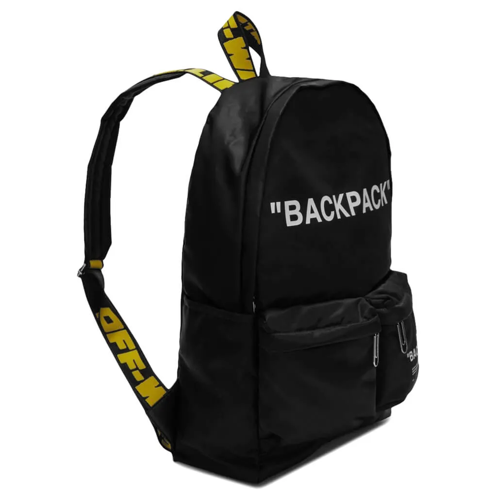 Quote Nylon Backpack - Black/White