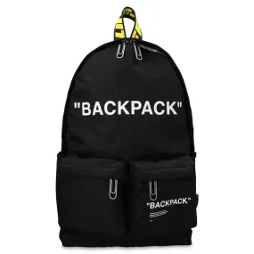 Quote Nylon Backpack - Black/White