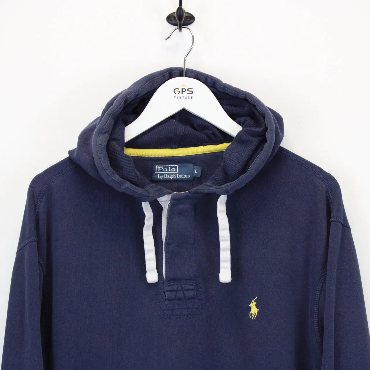 RALPH LAUREN Hoodie Navy Blue | Large