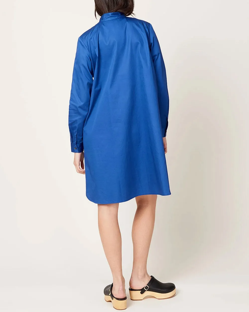 Royal Blue Cotton Forward Shirt Dress