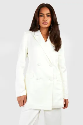 Satin Double Breasted Tailored Blazer