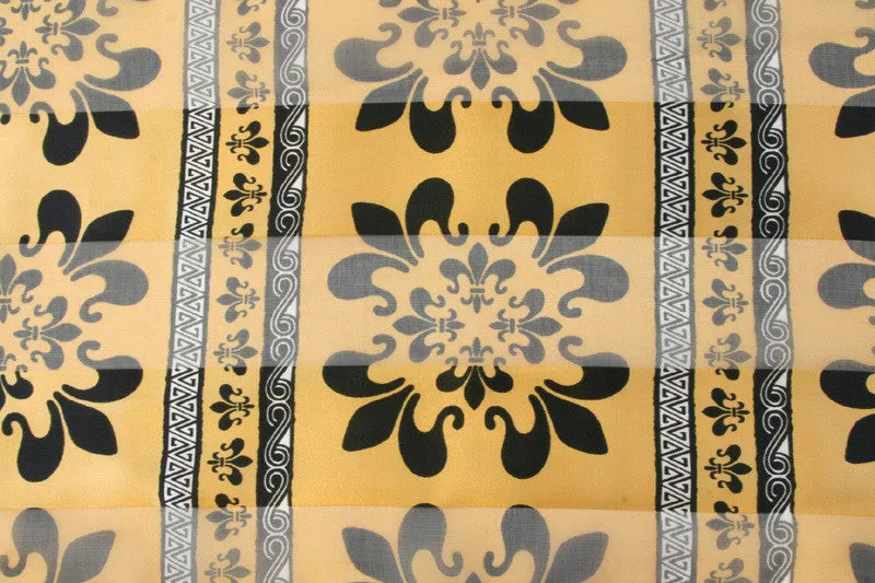 Scarf Fleur De Lis Gold/Black