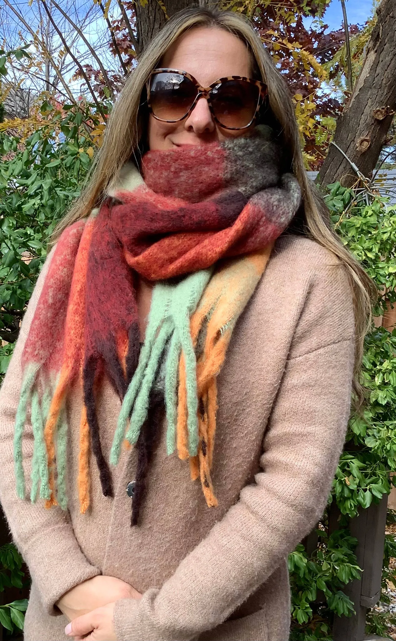 Scarf, long scarf, chunky scarf, winter scarf, fall colours