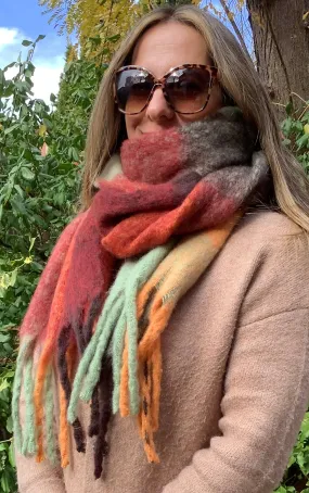 Scarf, long scarf, chunky scarf, winter scarf, fall colours