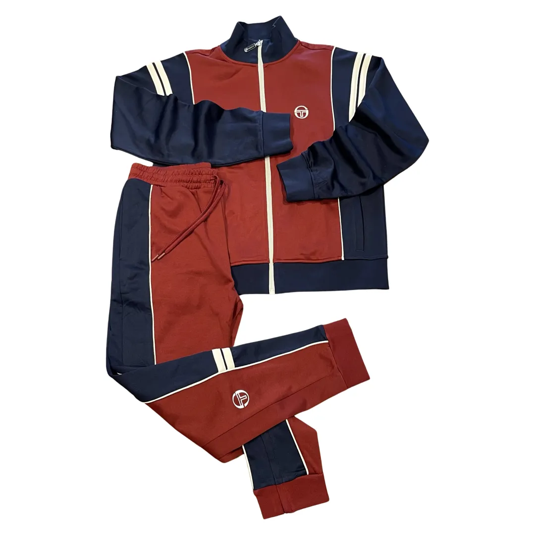 SERGIO TACHINNI SCIROCCO TRACK SUIT - MEN’S- MERLOT/MARITIME BLUE