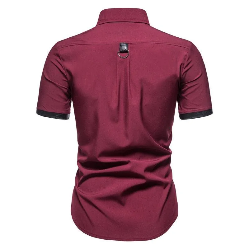 Short Sleeve Gothic Rivet Shirt - Stylish and Unique Design