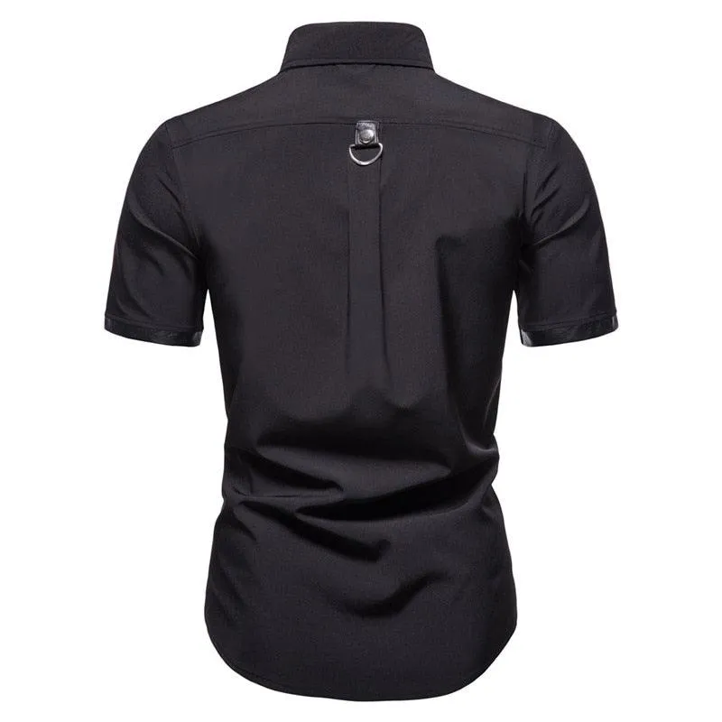 Short Sleeve Gothic Rivet Shirt - Stylish and Unique Design