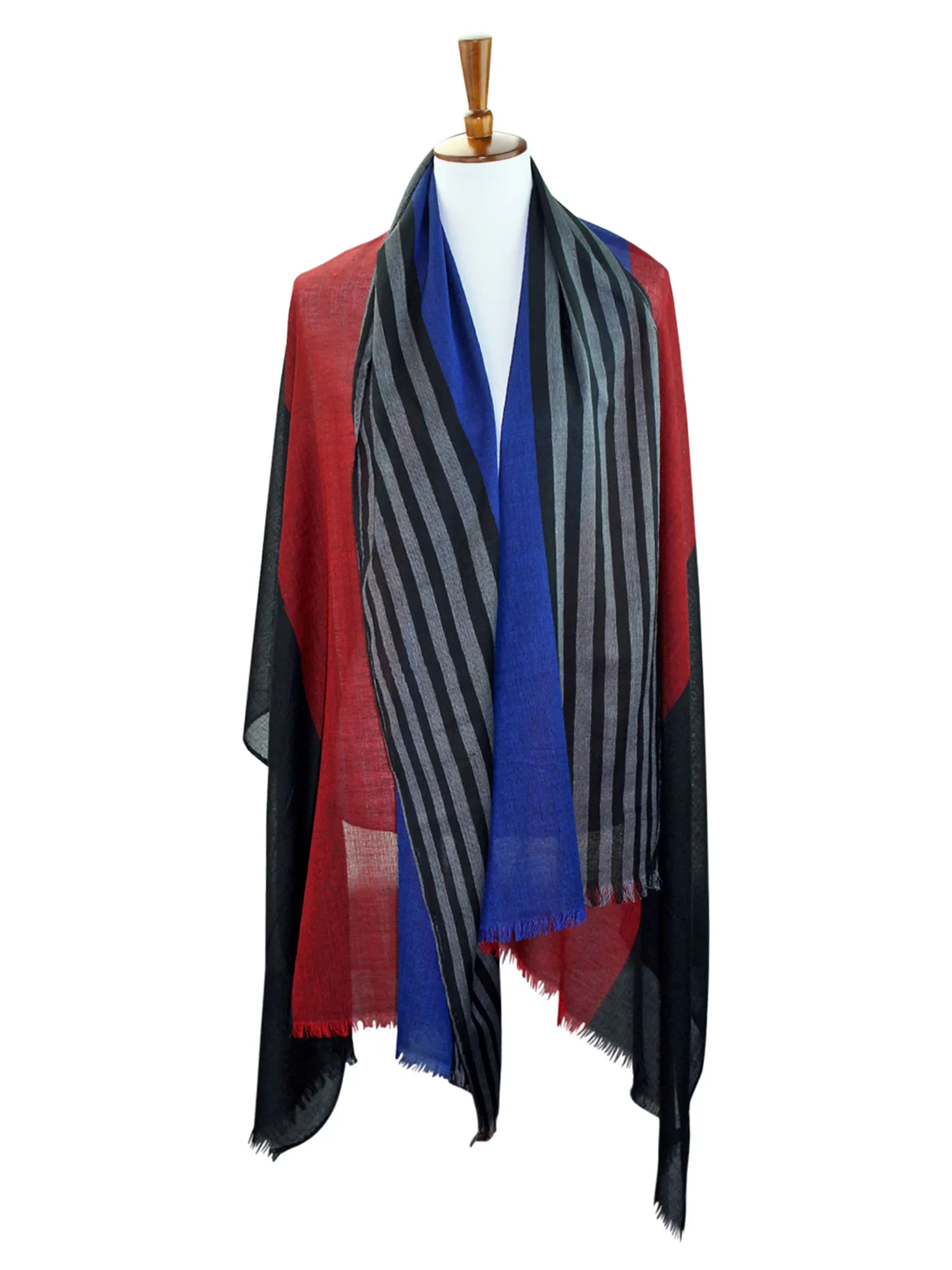 Silky Striped Light Scarf Shawl