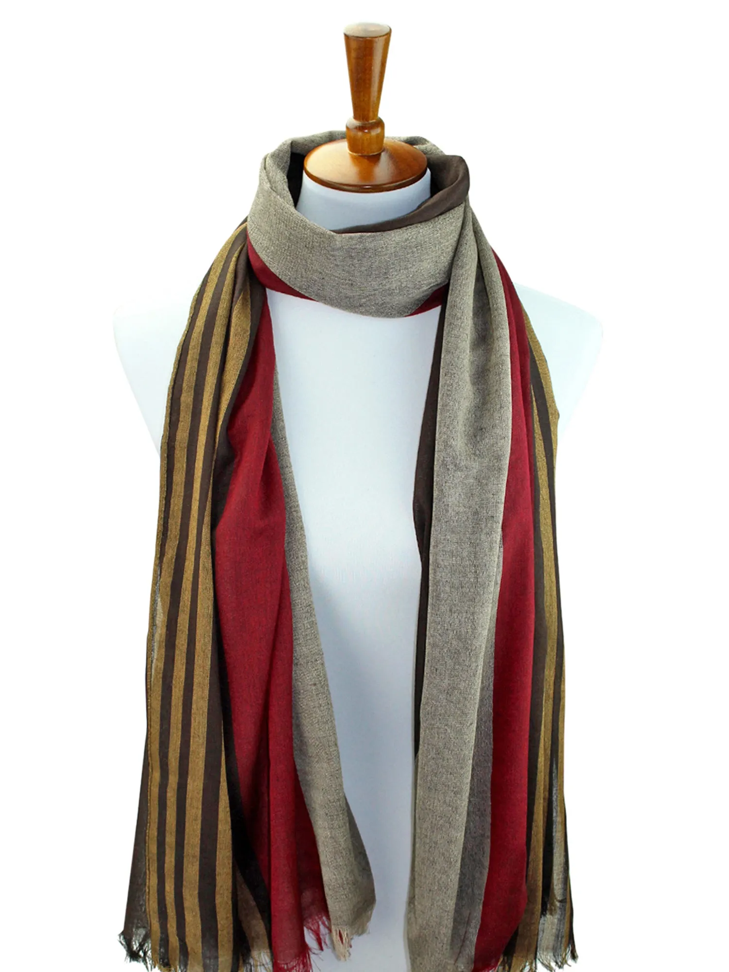 Silky Striped Light Scarf Shawl