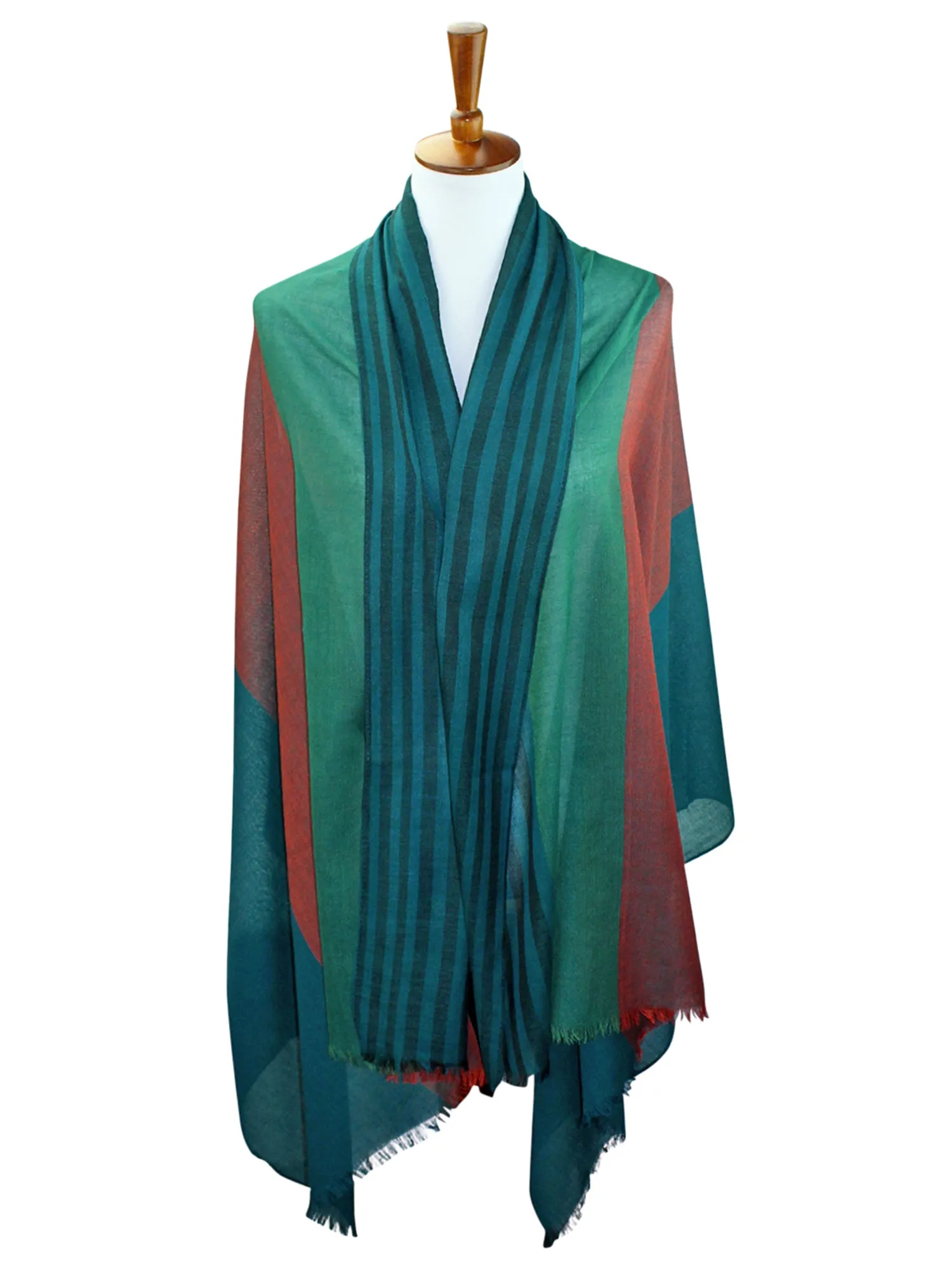 Silky Striped Light Scarf Shawl