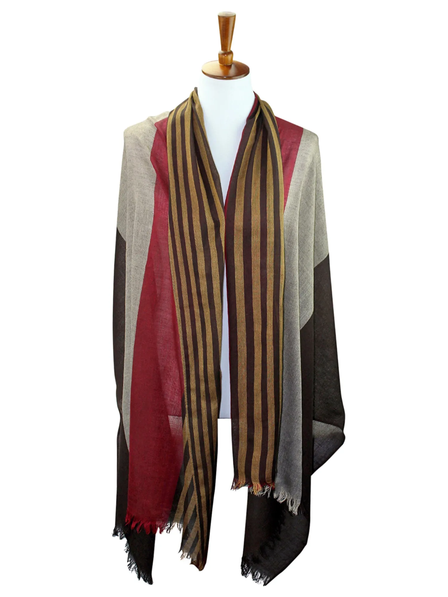 Silky Striped Light Scarf Shawl