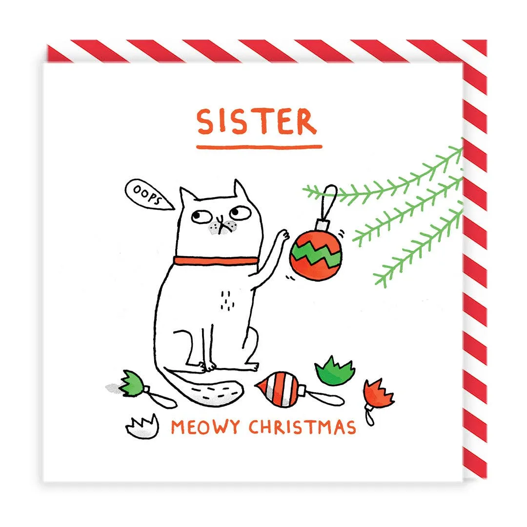 Sister Meowy Christmas Card