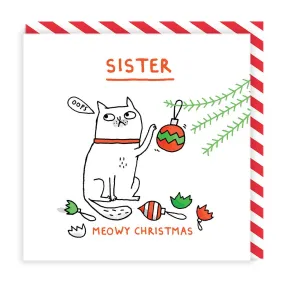 Sister Meowy Christmas Card