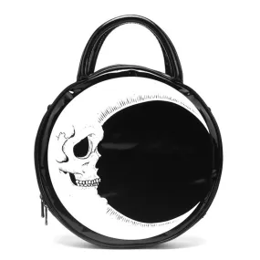 SKELLY MOON ROUND GOTH HANDBAG