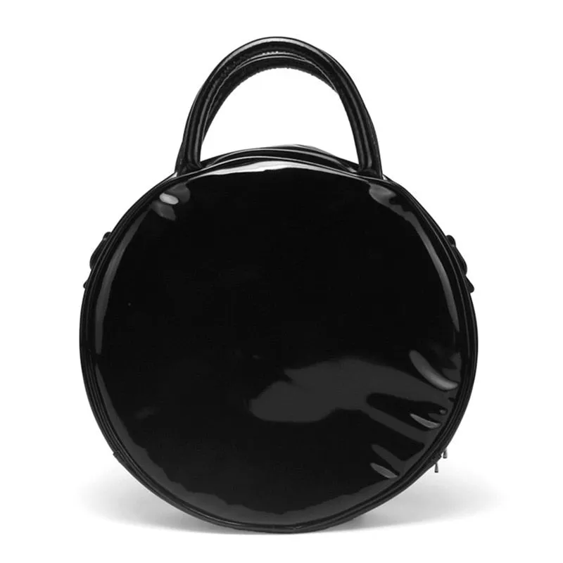 SKELLY MOON ROUND GOTH HANDBAG