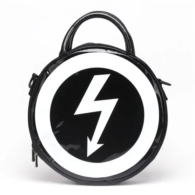 SKELLY MOON ROUND GOTH HANDBAG