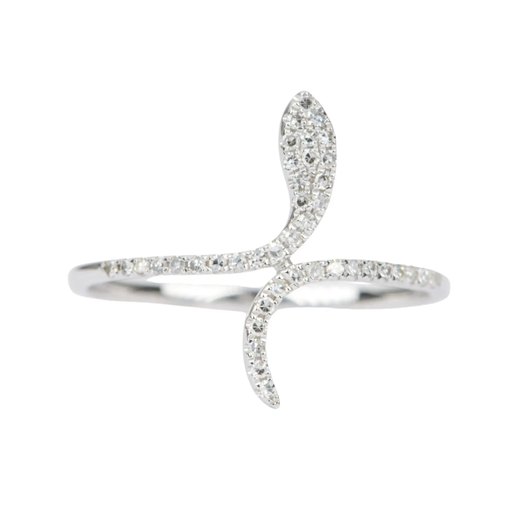 Snake Diamond Pave Ring 14K White Gold AD1191