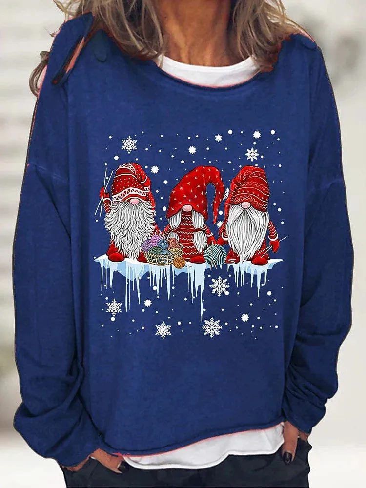 Snowflake Gnome Festive Women's Sweatshirt